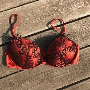 La Perla Black Label Bra, Orange Satin